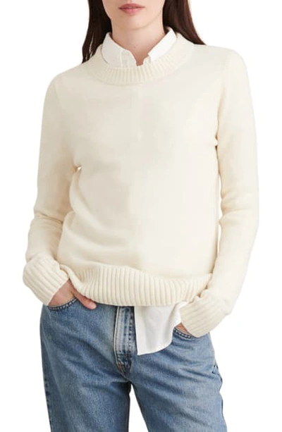 Shop Alex Mill Heart On Sleeve Crewneck Sweatre In Ivory