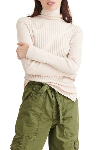 Shop Alex Mill Ribolata Wool Blend Turtleneck In Sawdust