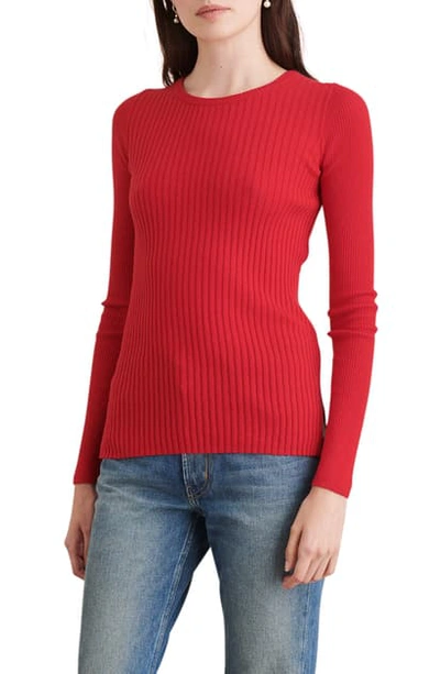 Shop Alex Mill Ribolata Wool Blend Pullover In Poinsettia