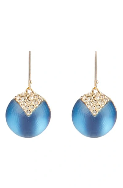Shop Alexis Bittar Crystal Encrusted Lucite Drop Earrings In Pacific