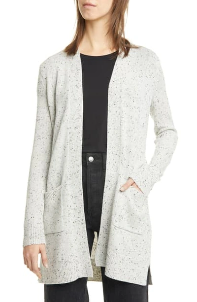 Shop Theory Donegal Open Front Cashmere Cardigan In Light Heather Multi