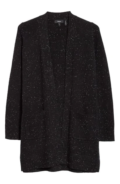 Shop Theory Donegal Open Front Cashmere Cardigan In Black Multi