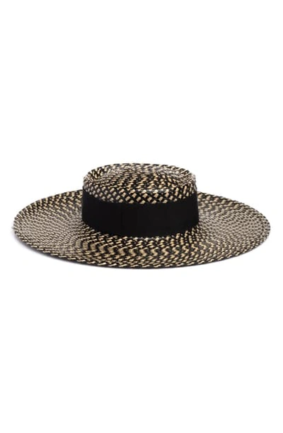 Shop Eugenia Kim June Boater Hat In Sand/ Black