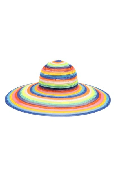 Shop Eugenia Kim Bunny Rainbow Stripe Floppy Hat In Bright Multi