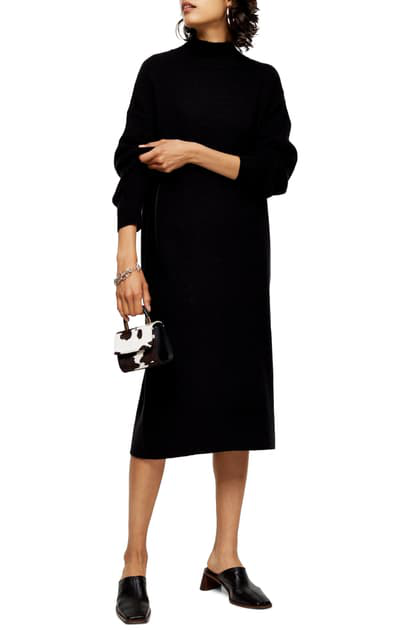 long sleeve midi sweater dress