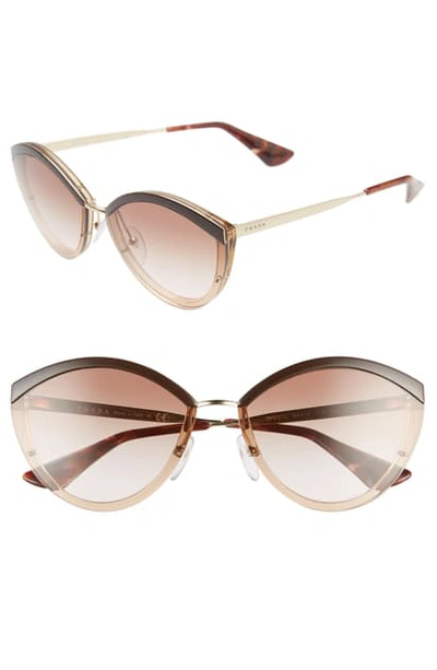 Shop Prada Cinma Evolution 64mm Oversize Sunglasses In Dark Brown/ Brown Gradient