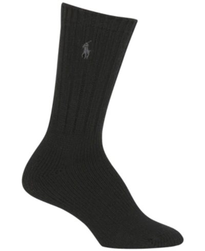 Shop Polo Ralph Lauren Women's Knit Boot Socks In Black
