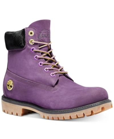 Shop Timberland Men's Nba 6" Premium Boots Men's Shoes In Los Angeles Lakers Purple