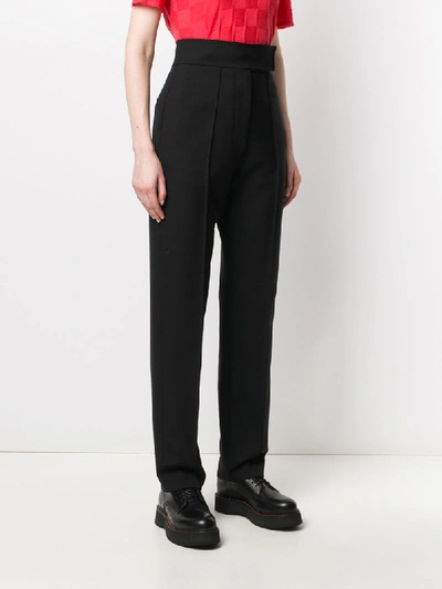 Shop Pringle Of Scotland Super High-rise Tapered Trousers In Black