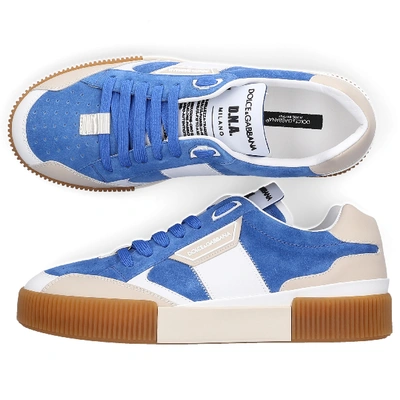 Shop Dolce & Gabbana Low-top Sneakers New Miami  Suede Logo Blue