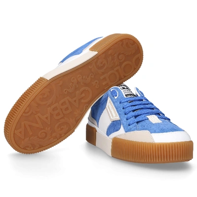 Shop Dolce & Gabbana Low-top Sneakers New Miami  Suede Logo Blue