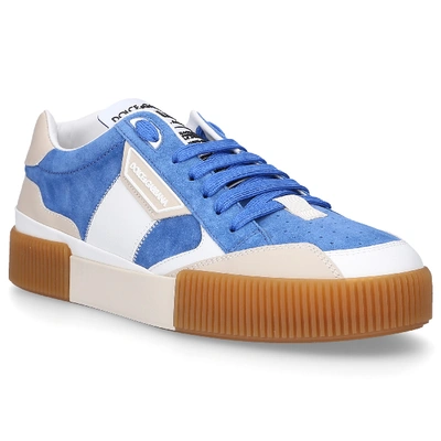 Shop Dolce & Gabbana Low-top Sneakers New Miami  Suede Logo Blue