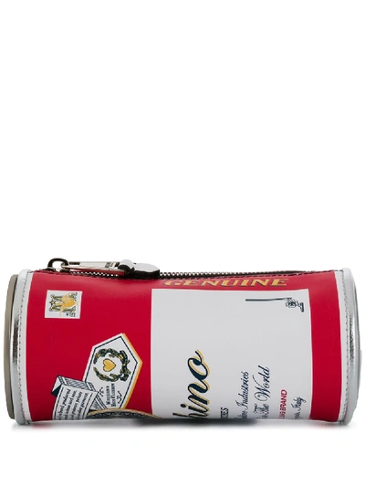 Shop Moschino Zipped Can Pouch In Red