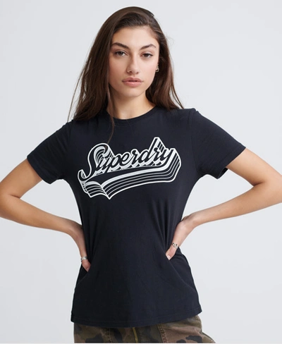 Shop Superdry Mono Shadow T-shirt In Black