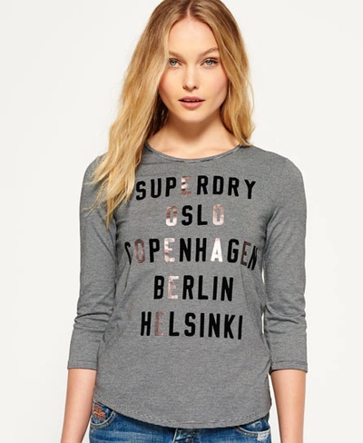 Shop Superdry Nordic Stripe Inner City T-shirt In Black
