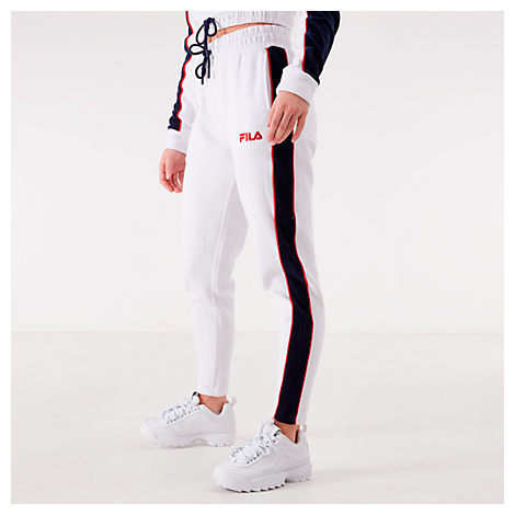 white fila track pants