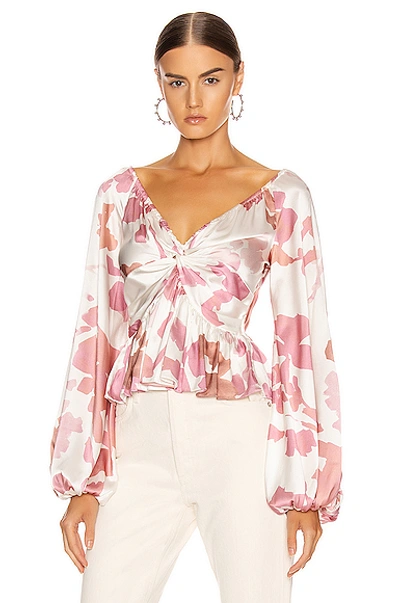 Shop Caroline Constas Onira Top In Blush