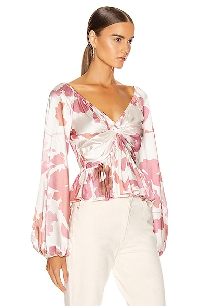 Shop Caroline Constas Onira Top In Blush