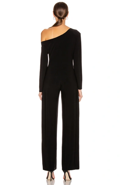 Shop Norma Kamali Long Sleeve Drop Shoulder Jumpsuit In Black