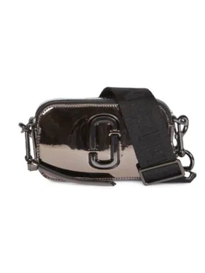 Shop Marc Jacobs The Snapshot Dtm Mirrored Camera Bag In Nickel