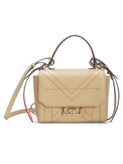 Shop Givenchy Mini Eden Leather Top Handle Bag In Camel
