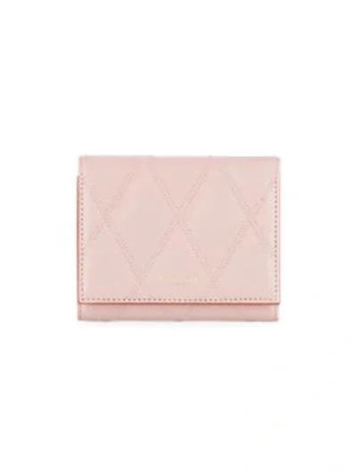 Shop Givenchy Gv3 Quilted Leather Tri-fold Wallet In Pink