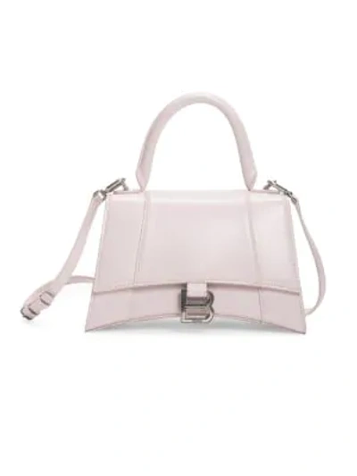Shop Balenciaga Women's Extra-small Hourglass Leather Top Handle Bag In Rose