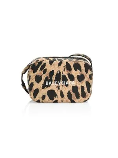 Shop Balenciaga Extra-small Everyday Leopard-print Leather Camera Bag In Multi