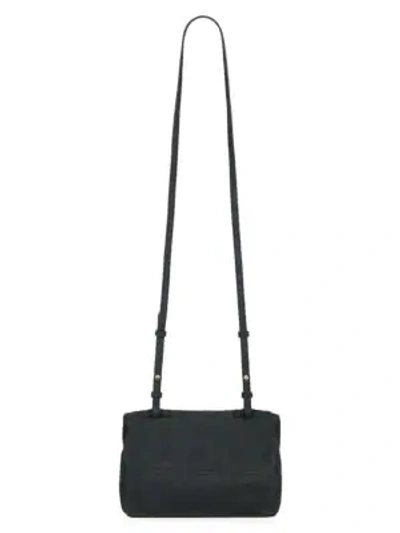 Shop Givenchy Mini Pandora Croc-embossed Leather Crossbody Bag In Black