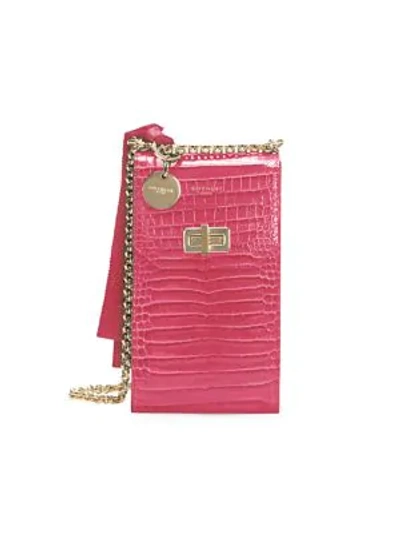 Shop Givenchy Catena Snakeskin-embossed Leather Crossbody Phone Case In Red