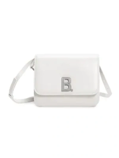 Shop Balenciaga Small B Leather Crossbody Bag In Ivory