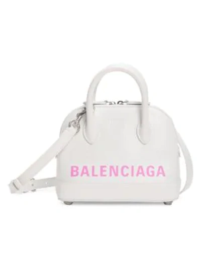 Shop Balenciaga Women's Small Ville Leather Top Handle Bag In White