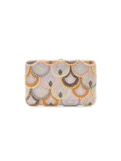 Shop Judith Leiber Seamless Scallop Crystal Clutch In Champagne