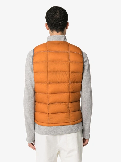 Shop And Wander Orange Diamond Quilted Gilet