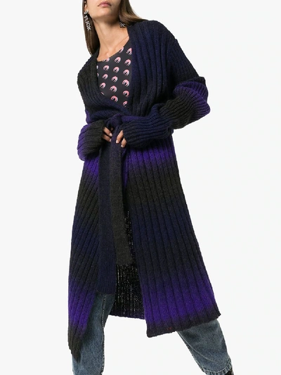 Shop Asai Belted Wool Wrap Dress In Purple