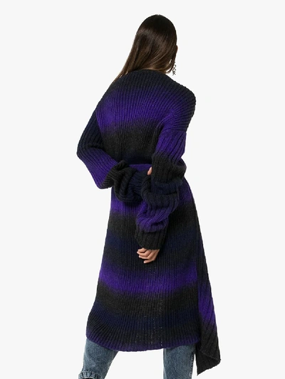 Shop Asai Belted Wool Wrap Dress In Purple