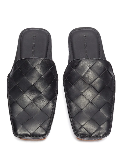 Shop Bottega Veneta Intrecciato Woven Leather Slides