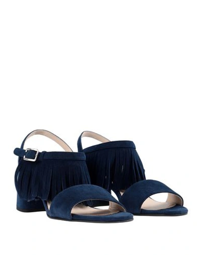 Shop Prada Sandals In Dark Blue