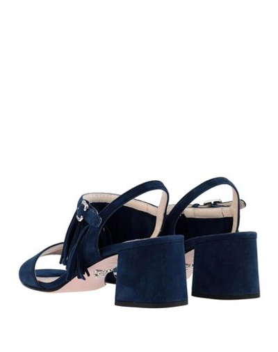 Shop Prada Sandals In Dark Blue