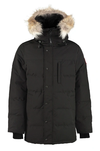 Shop Canada Goose Carson Padded Parka With Fur Hood In Black
