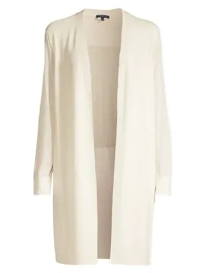 Shop Lafayette 148 Women's Sheer Voile Cardigan In Cloud