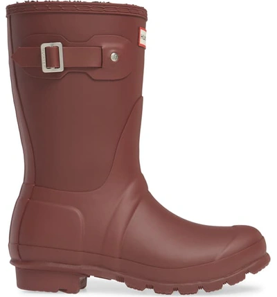 Shop Hunter Original Insulated Short Waterproof Rain Boot In Rumbling Red
