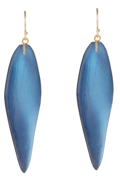 Shop Alexis Bittar Long Leaf Drop Earrings In Pacific