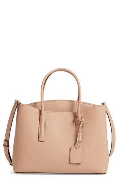 Shop Kate Spade Large Margaux Leather Satchel In Light Fawn