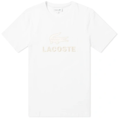 Shop Lacoste Embroidered Logo Tee In White