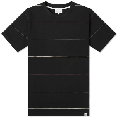 Shop Norse Projects Johannes Thin Stripe Tee In Black