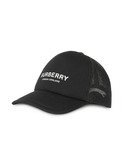 Shop Burberry Logo Print Baseball Cap In Black