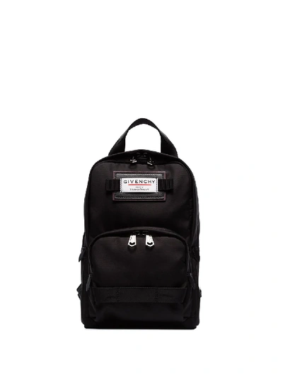 Shop Givenchy Mini Downtown Logo Patch Backpack In Black