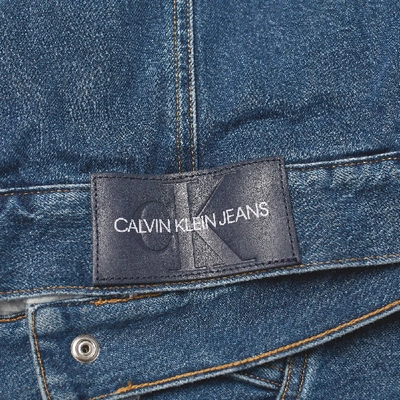 Shop Calvin Klein Sherpa Lined Denim Jacket In Blue