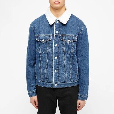 Shop Calvin Klein Sherpa Lined Denim Jacket In Blue